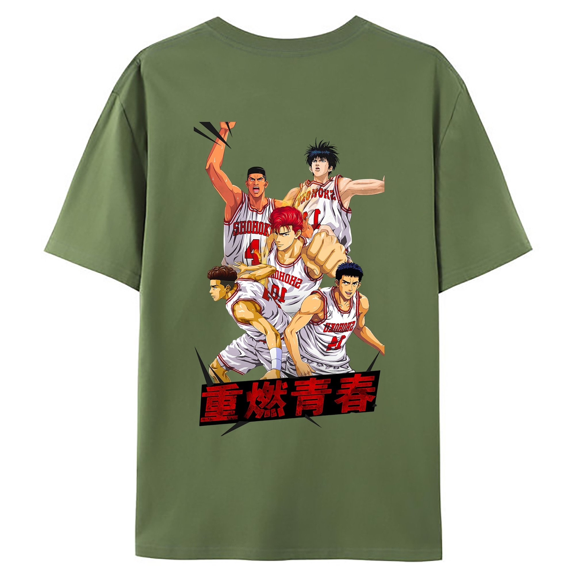 （画像用） SLAM DUNK／スラムダンク 綿100％ メンズ半袖Tシャツ（バックプリント） 通気性